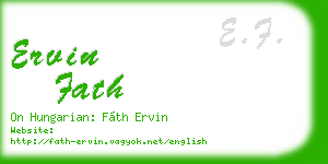 ervin fath business card